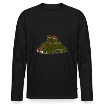 Tanks Flowers War Peace Peace - Men's Premium Organic Long Sleeve Shirt - black - Front - Nico (187cm)
