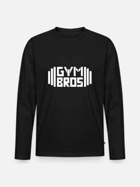 Gym Bros - Men's Premium Organic Long Sleeve Shirt - black