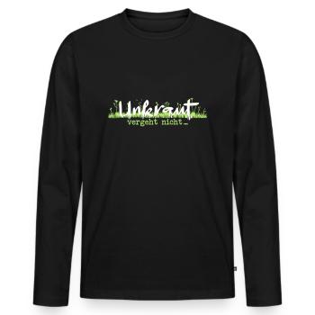 Unkraut vergeht nicht weiß/grün - Männer Premium Bio Langarmshirt - Schwarz - Vorne - Nico (187cm)