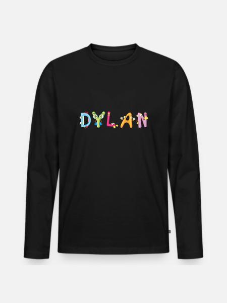 Dylan - Männer Premium Bio Langarmshirt - Schwarz