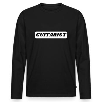 guitarist - Men's Premium Organic Long Sleeve Shirt - black - Front - Nico (187cm)