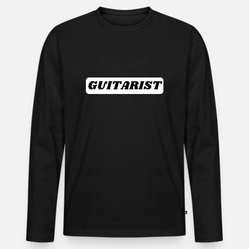 Gitarrist - Männer Premium Bio Langarmshirt - Schwarz