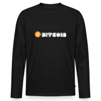 Bitcoin (Bitcoin) - Männer Premium Bio Langarmshirt - Schwarz - Vorne - Nico (187cm)