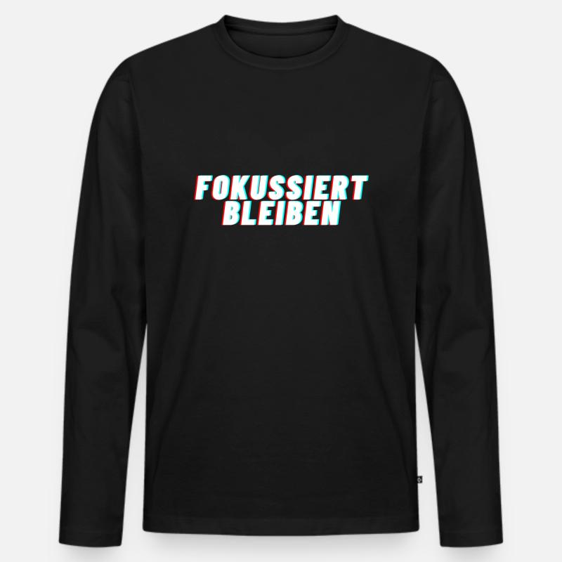 Fokussiert Bleiben - Männer Premium Bio Langarmshirt - Schwarz