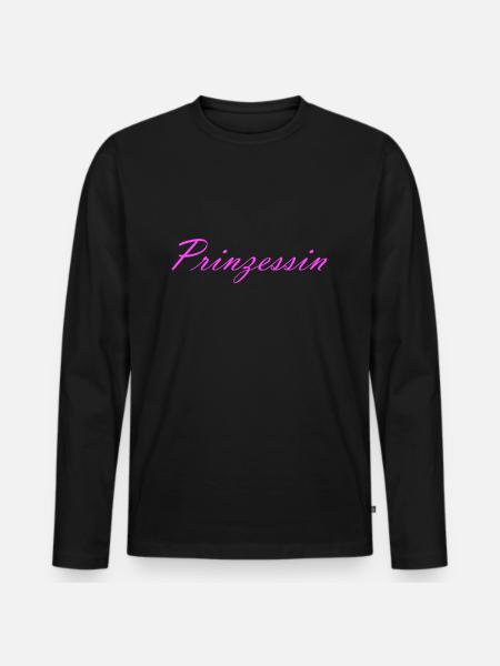 prinzessin rosa - Männer Premium Bio Langarmshirt - Schwarz