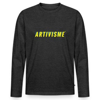 Artivisme Sci-fi - T-shirt manches longues Premium bio Homme - anthracite chiné - Devant - Nico (187cm)