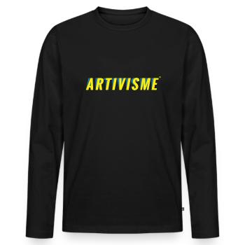 Sci-fi Artivism - Men's Premium Organic Long Sleeve Shirt - black - Front - Nico (187cm)
