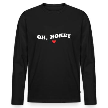 Oh, Schatz - Männer Premium Bio Langarmshirt - Schwarz - Vorne - Nico (187cm)