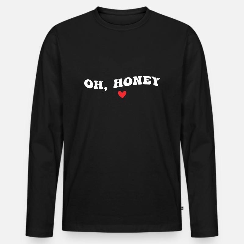 Oh, Schatz - Männer Premium Bio Langarmshirt - Schwarz