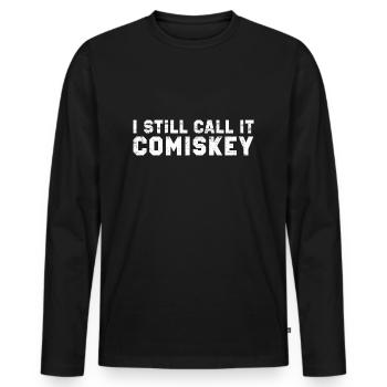 ICH NENNE ES IMMER NOCH COMISKEY Chicago Baseball Vintage - Männer Premium Bio Langarmshirt - Schwarz - Vorne - Nico (187cm)