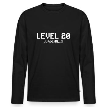 20th Anniversary Level 20 Gaming - Men's Premium Organic Long Sleeve Shirt - black - Front - Nico (187cm)