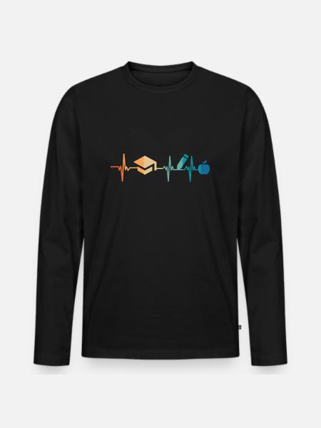 Heartbeat Teaching - Men's Premium Organic Long Sleeve Shirt - black