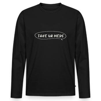 Prenez vos médicaments Santé mentale - T-shirt manches longues Premium bio Homme - noir - Devant - Nico (187cm)