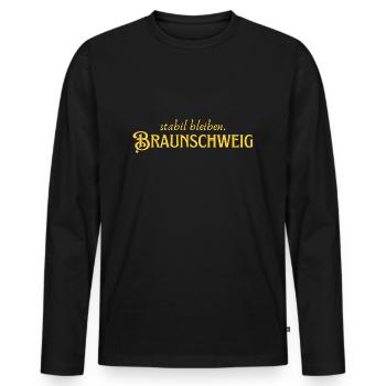 Restez stable Braunschweig - T-shirt manches longues Premium bio Homme - noir - Devant - Nico (187cm)