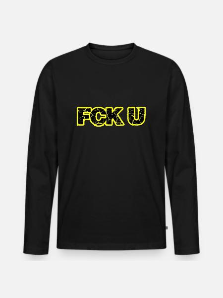 FCK U - Männer Premium Bio Langarmshirt - Schwarz