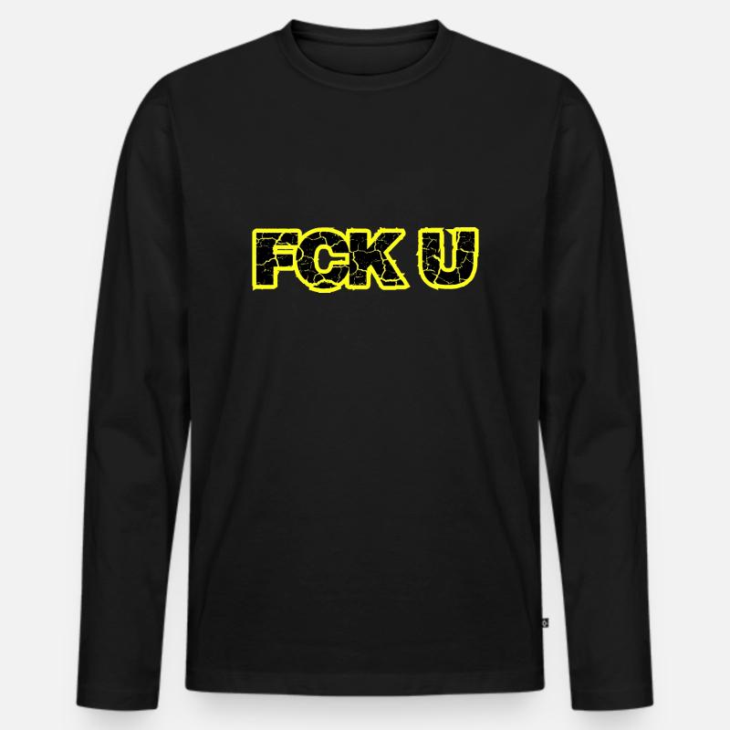 FCK U - Männer Premium Bio Langarmshirt - Schwarz