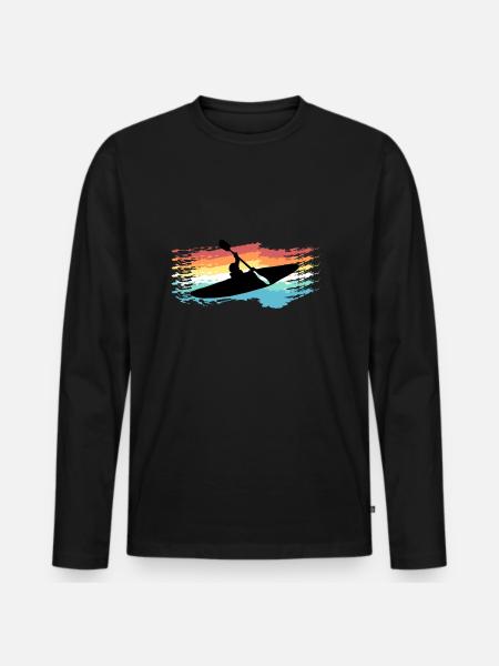 Kayak - Männer Premium Bio Langarmshirt - Schwarz