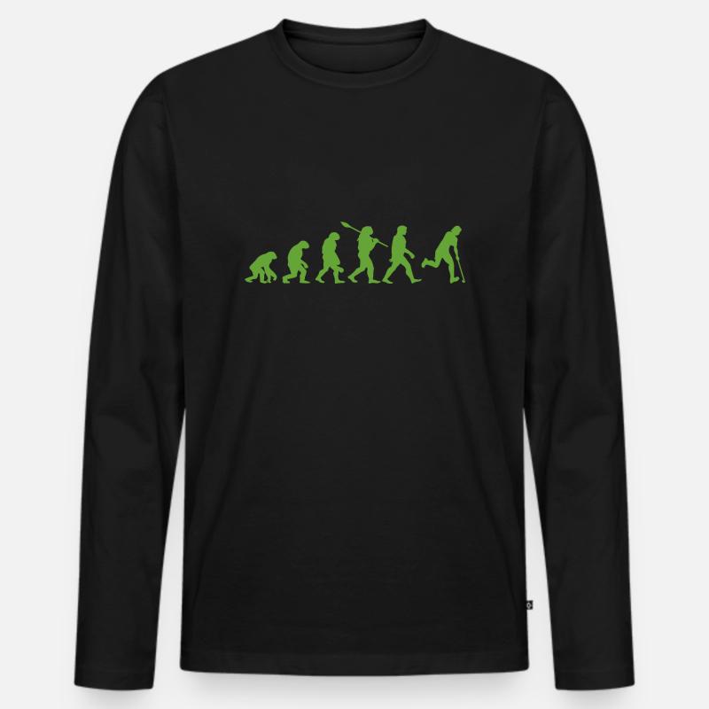 Evolution Hockey - Männer Premium Bio Langarmshirt - Schwarz