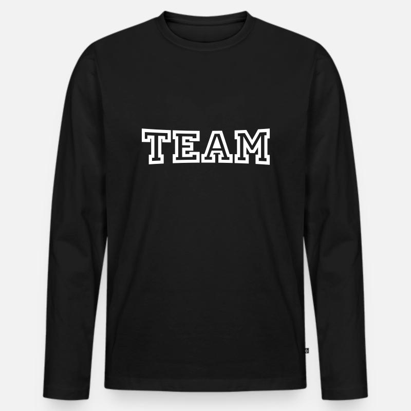 Team - Männer Premium Bio Langarmshirt - Schwarz