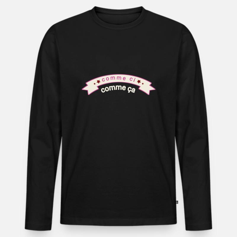 comme ci comme ça lockeres Frankreich - Männer Premium Bio Langarmshirt - Schwarz