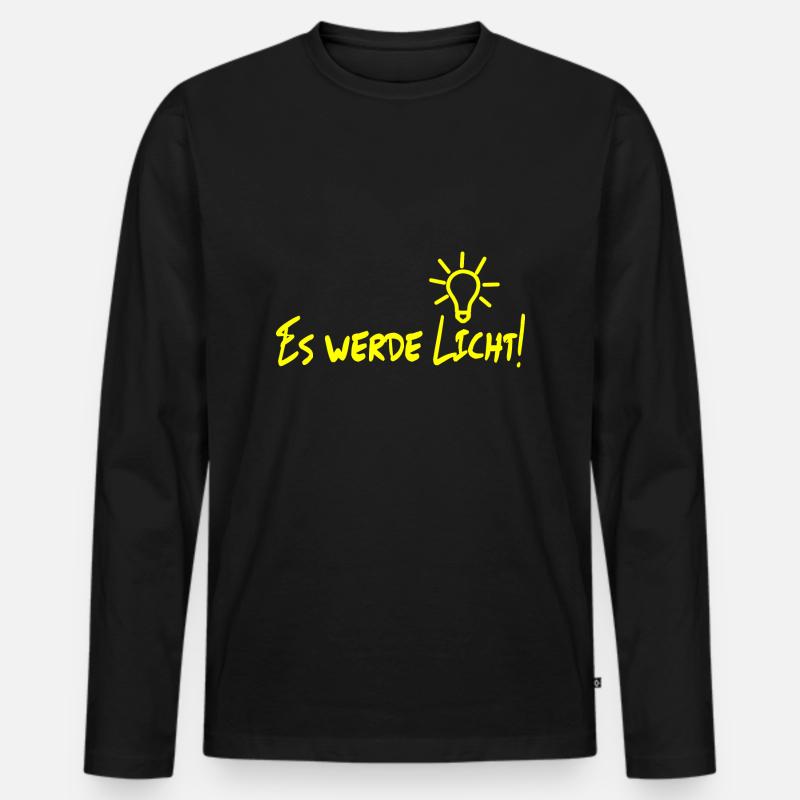 Es werde Licht! - Männer Premium Bio Langarmshirt - Schwarz