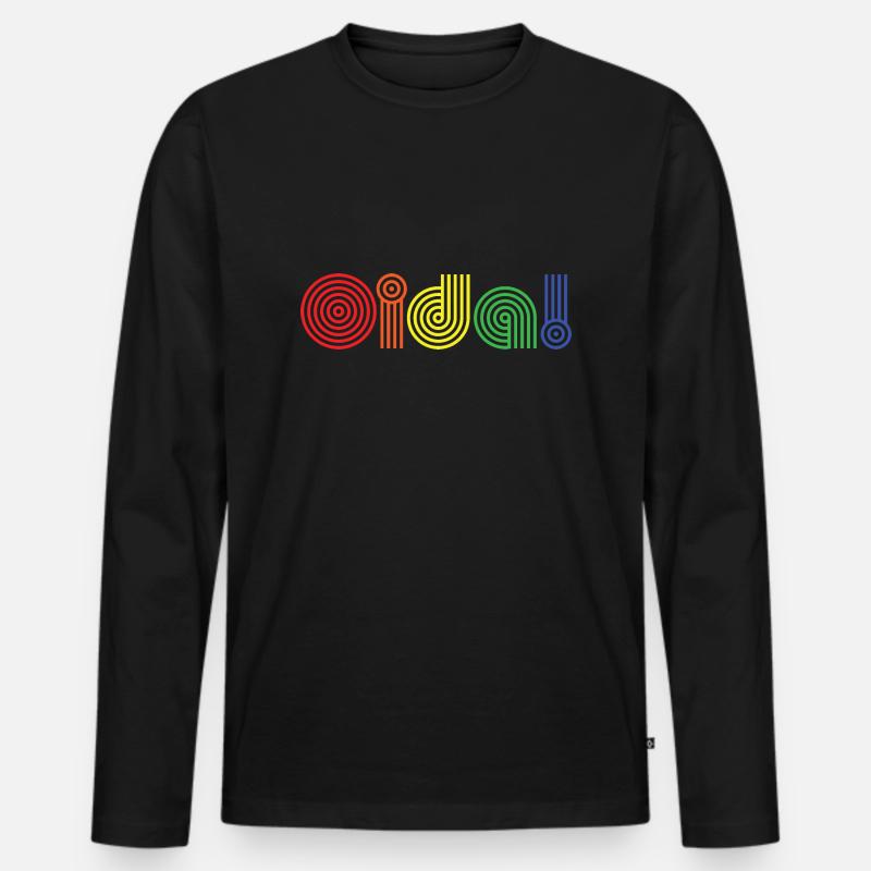 Oida! Regenbogen - Männer Premium Bio Langarmshirt - Schwarz
