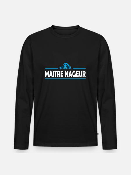 Maître nageur - T-shirt manches longues Premium bio Homme - noir