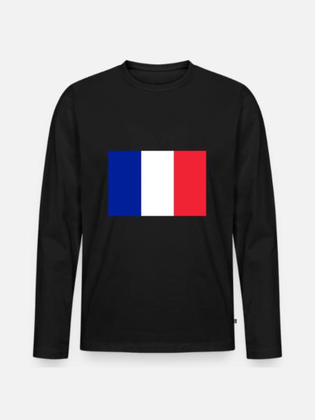 Drapeau français - T-shirt manches longues Premium bio Homme - noir