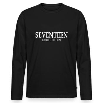 17th Birthday Seventeen Gift Idea - Men's Premium Organic Long Sleeve Shirt - black - Front - Nico (187cm)