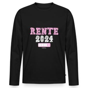 Rentner 2024 Ruhestand 2024 Der Countdown läuft - Männer Premium Bio Langarmshirt - Schwarz - Vorne - Nico (187cm)
