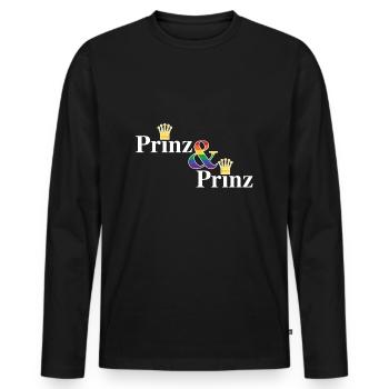 Prince & Prince 2 - Men's Premium Organic Long Sleeve Shirt - black - Front - Nico (187cm)