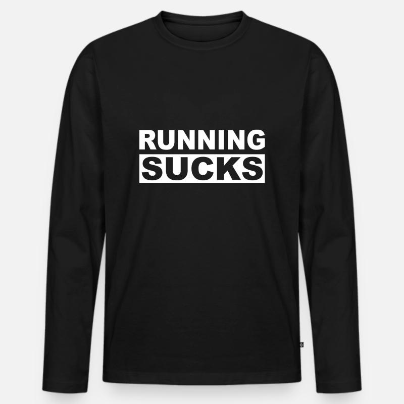 RUNNING SUCKS - Männer Premium Bio Langarmshirt - Schwarz