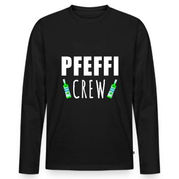 Pfefferminz Likör Pfeffi Vatertag Sauf - Männer Premium Bio Langarmshirt - Schwarz - Vorne - Nico (187cm)