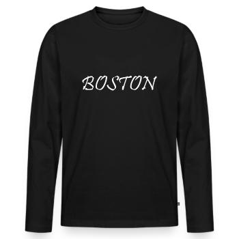 Marathon Running Jogging - Männer Premium Bio Langarmshirt - Schwarz - Vorne - Nico (187cm)