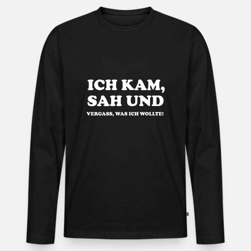 lustiger witziger Spruch Sprüche Geschenk - Männer Premium Bio Langarmshirt - Schwarz
