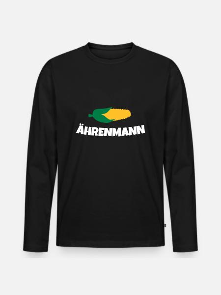 Ährenmann Ehrenmann Bauer Landwirt - Männer Premium Bio Langarmshirt - Schwarz