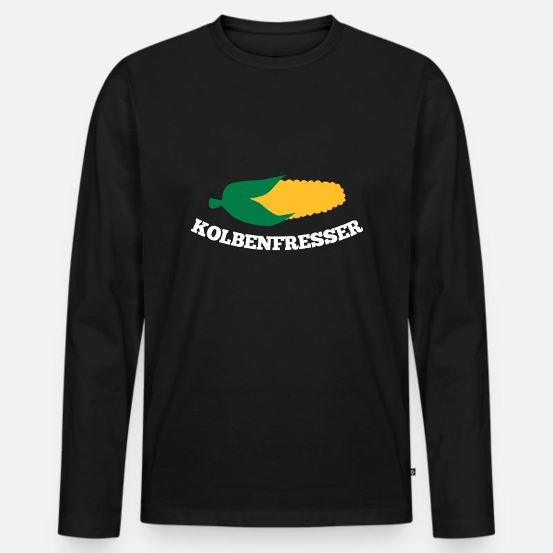 Kolbenfresser - Männer Premium Bio Langarmshirt - Schwarz