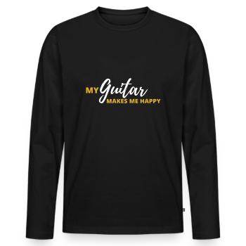 guitare - T-shirt manches longues Premium bio Homme - noir - Devant - Nico (187cm)