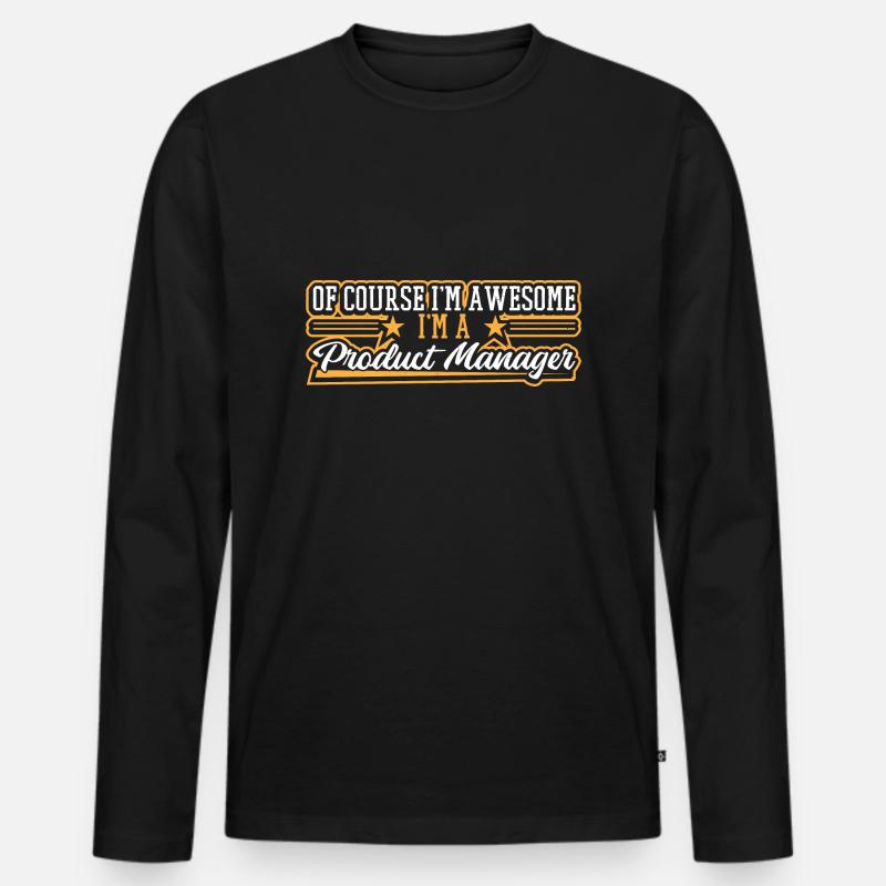 Awesome product manager - Männer Premium Bio Langarmshirt - Schwarz