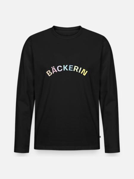 Bäckerin - Männer Premium Bio Langarmshirt - Schwarz