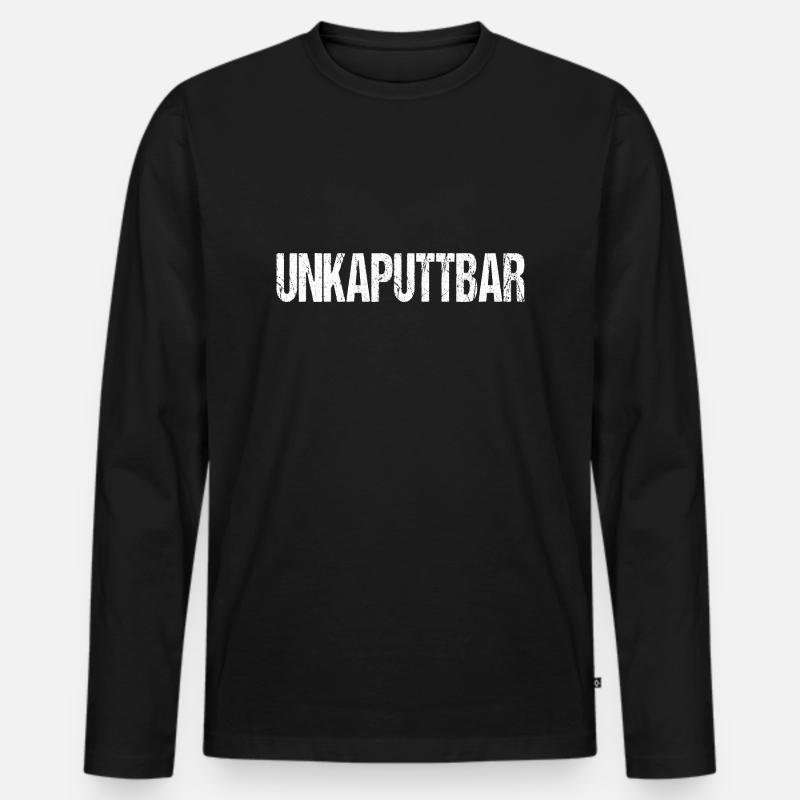 UNKAPUTTBAR - Männer Premium Bio Langarmshirt - Schwarz