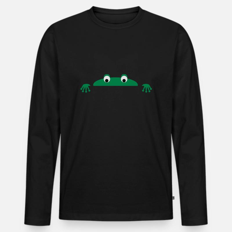 Frog face - Männer Premium Bio Langarmshirt - Schwarz