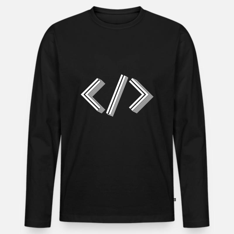 Retro Bracket’s - Full Stack Developer HTML XML - T-shirt manches longues Premium bio Homme - noir