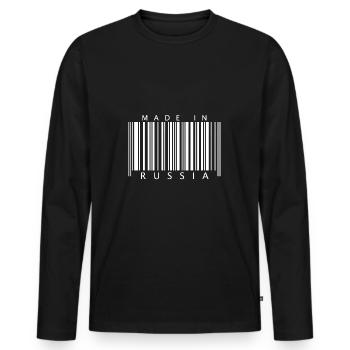 made in Russia shirt Russia poccnr barcode - Men's Premium Organic Long Sleeve Shirt - black - Front - Nico (187cm)