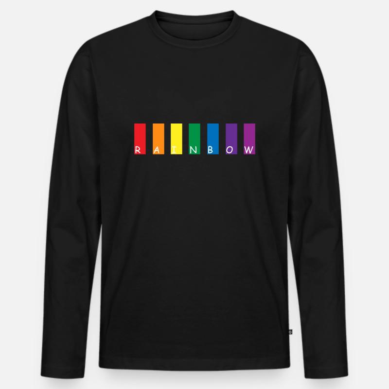 Rainbow - Männer Premium Bio Langarmshirt - Schwarz