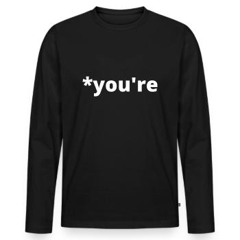 *You're - Men's Premium Organic Long Sleeve Shirt - black - Front - Nico (187cm)