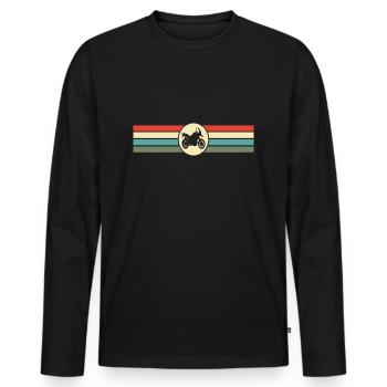 Motorrad Retro - Männer Premium Bio Langarmshirt - Schwarz - Vorne - Nico (187cm)