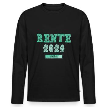 Rentner 2024 Ruhestand 2024 Der Countdown läuft - Männer Premium Bio Langarmshirt - Schwarz - Vorne - Nico (187cm)
