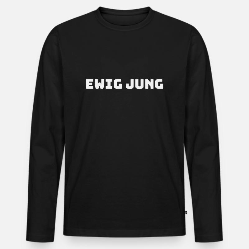 EWIG JUNG - Männer Premium Bio Langarmshirt - Schwarz