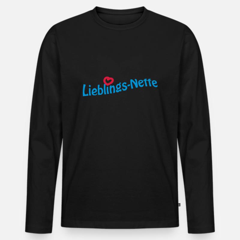 Lieblingsneffe - Männer Premium Bio Langarmshirt - Schwarz